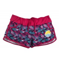 SHORTS BEACH.ME FOLHAGEM - ROSA E AZUL